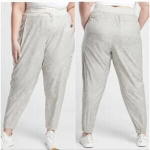 ATHLETA‎ Venture Printed Pant Viper Grey Travel Jogger Plus Size 24 NWT